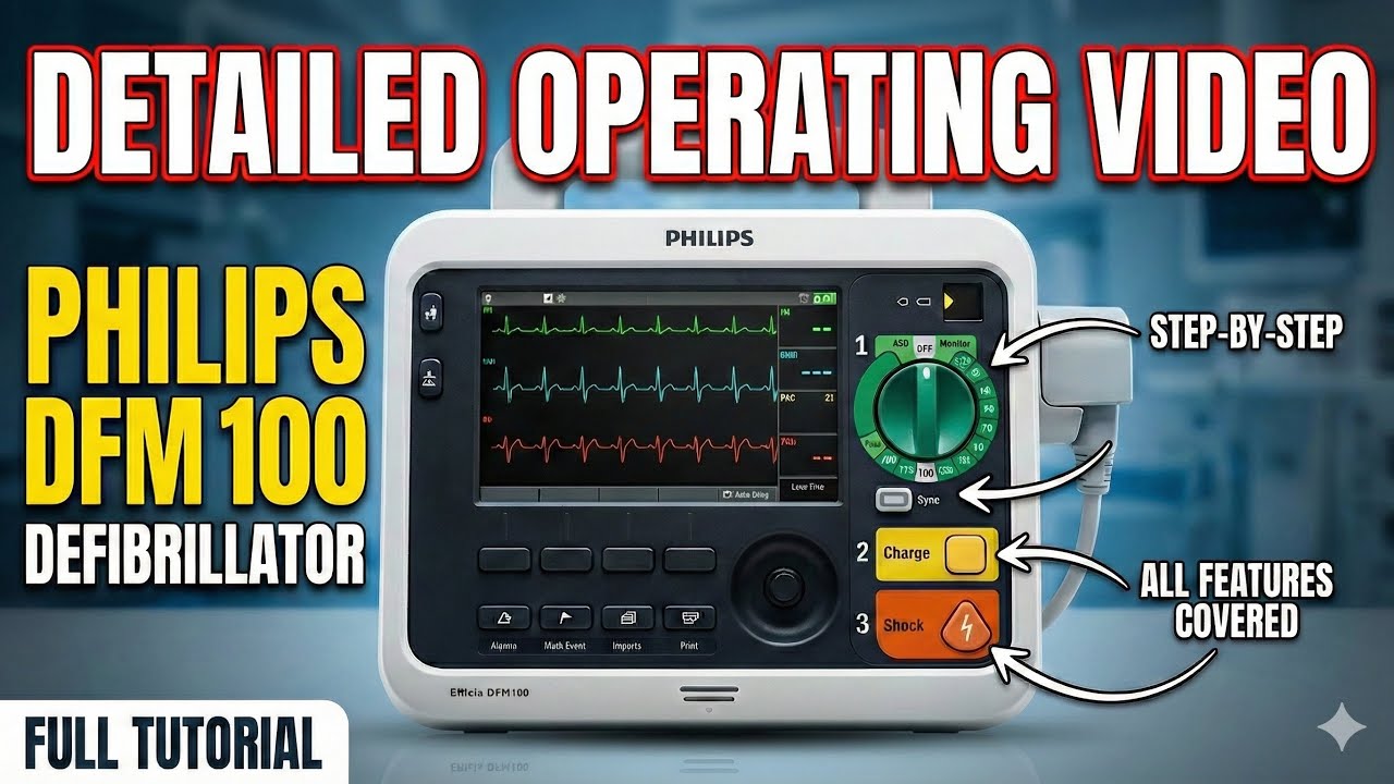 Phillips DFM 100 Defibrillator | Operating and Demo video | In Hindi