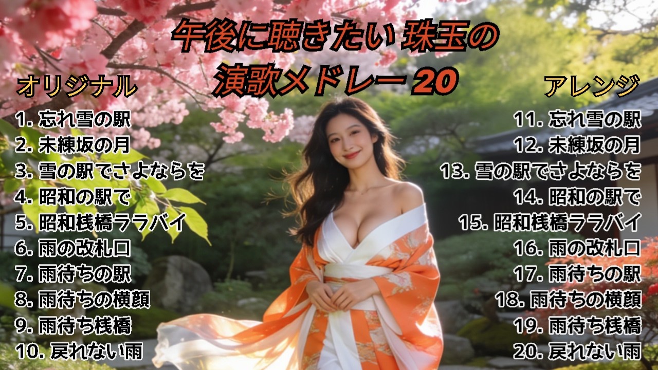 午後に聴きたい珠玉の演歌メドレー20 (1) #演歌 #哀愁 #懐メロ #昭和歌謡カバー #歌下手