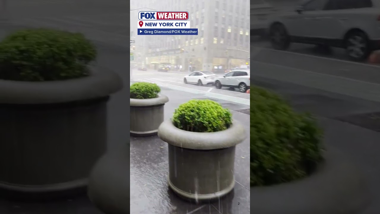 Heavy Rain And Roaring Winds Slam New York City