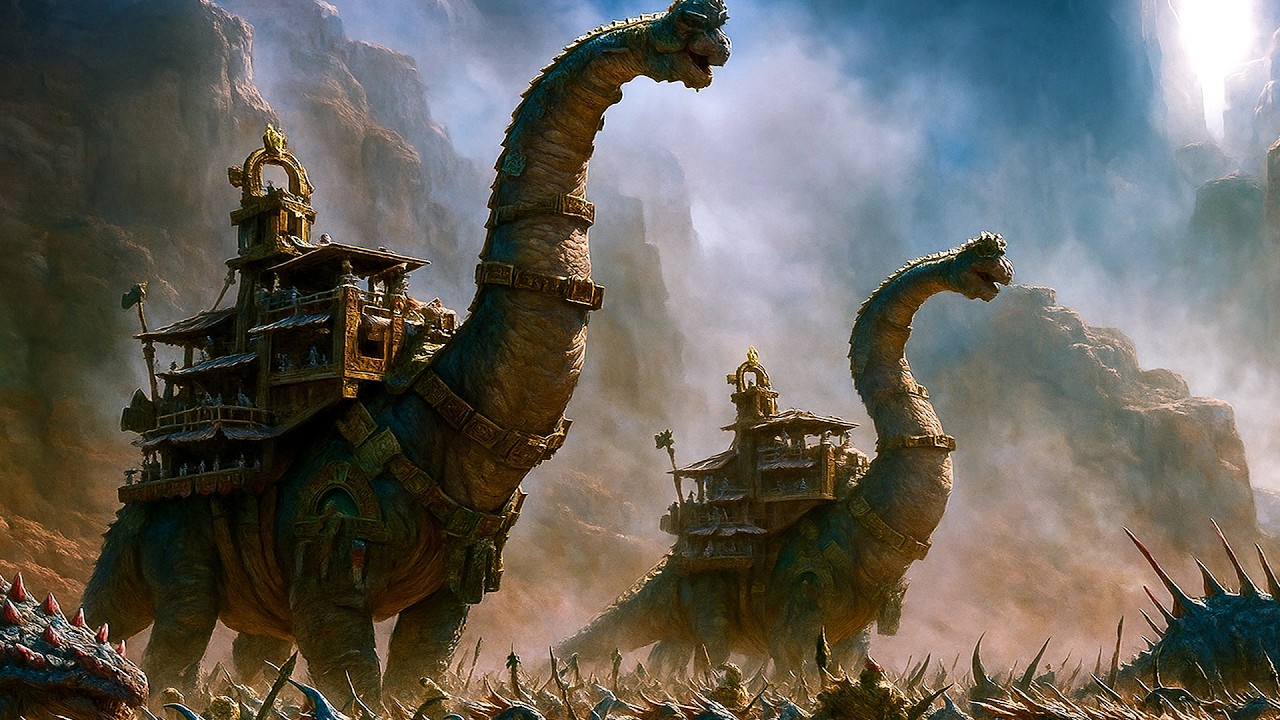 Dark Land Orcs & Gnoblar Hordes VS Jurassic Lizardmen - TotalWar: Warhammer 3