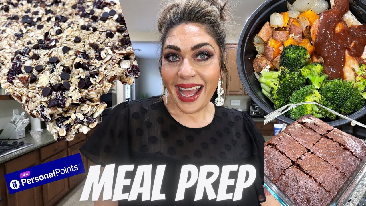 WW MEAL PREP FOR WEIGHT LOSS - THE *BEST* GRANOLA BARS - BBQ CHICKEN & SWEET POTATO BOWLS - BROWNIES
