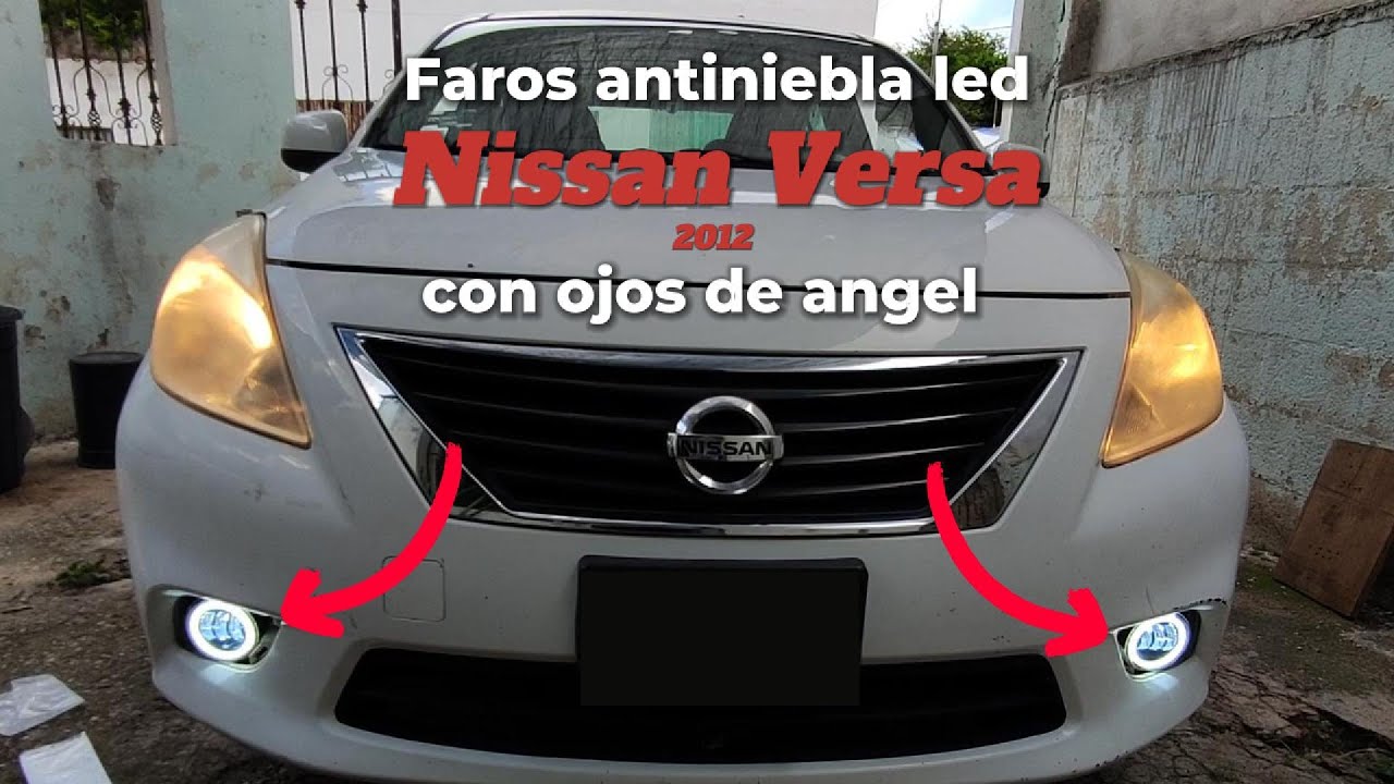 Установка светодиодных противотуманных фар на Versa / Versa 2012 / Фары «ангельские глазки» для а...