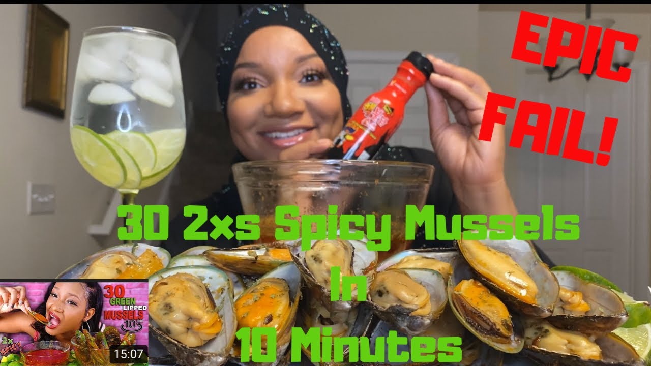 2x SPICY GREEN LIPPED MUSSELS CHALLENGE IN 10 MINUTES ( SEAFOOD BOIL MUKBANG) • QUEENBEAST