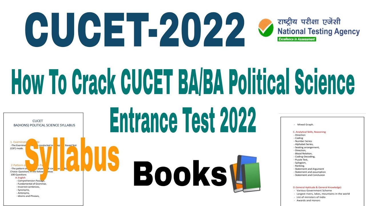 cucet 2022 syllabus for BA Political Science | How to crack CUCET BA Pol Science Entrance Test 2022