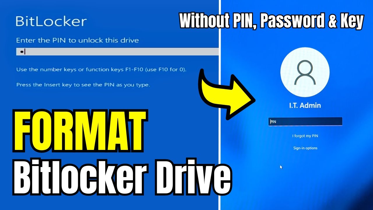 How to FORMAT Bitlocker Encrypted DISK Without KEY (2024) in Window 10/11