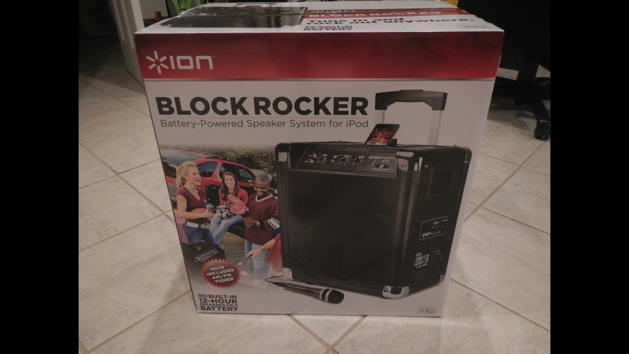 ION BLOCK ROCKER BATTERY POWERED SPEAKER IPOD IPHONE -- UNBOXED