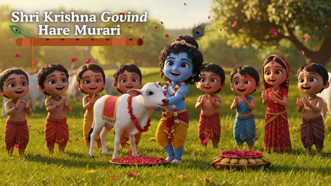 🦚 Shri Krishna Govinda Hare Murari &ndash; A peaceful and joyful Krishna bhajan #BalBhakti