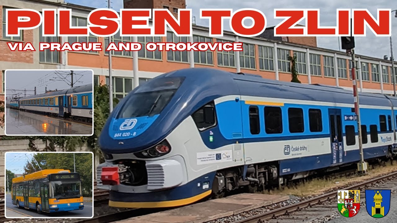 From PILSEN 🇨🇿 to ZLIN 🇨🇿 by 3 trains - 4K