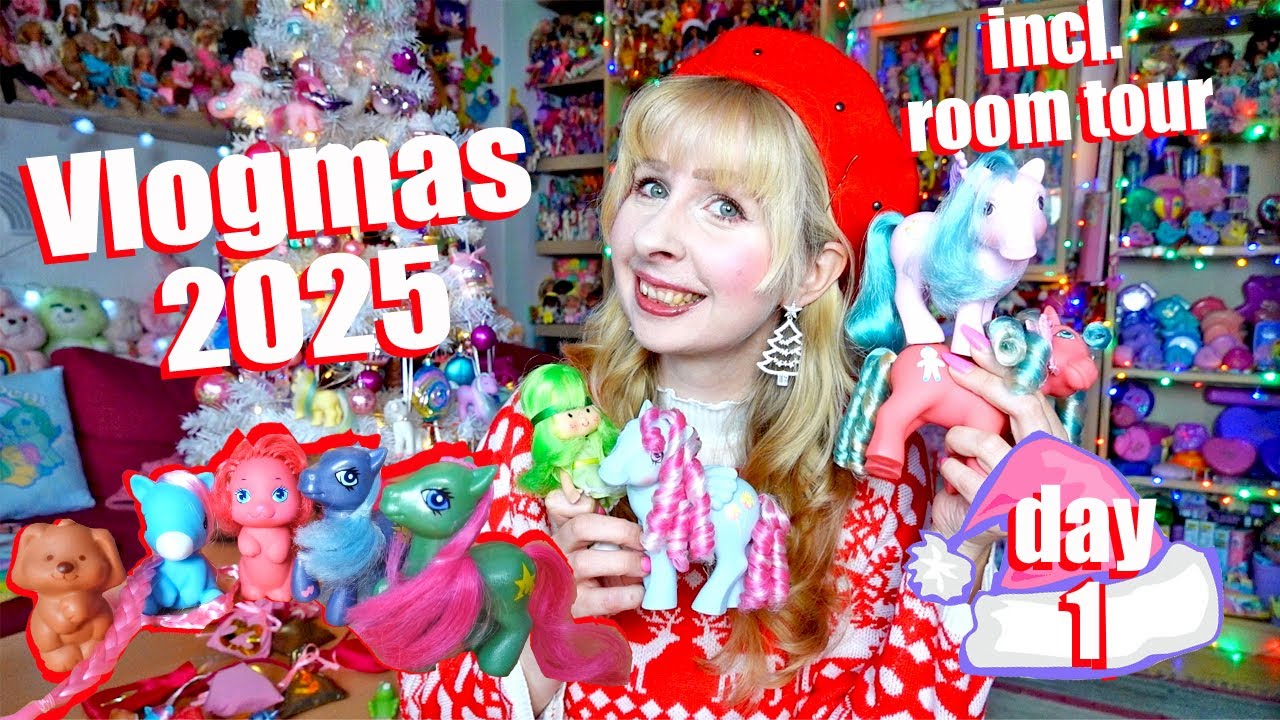 Vlogmas 2025 day 1 - vintage toy advent calendars - Christmas room tour - G1 My little Pony, Barbie