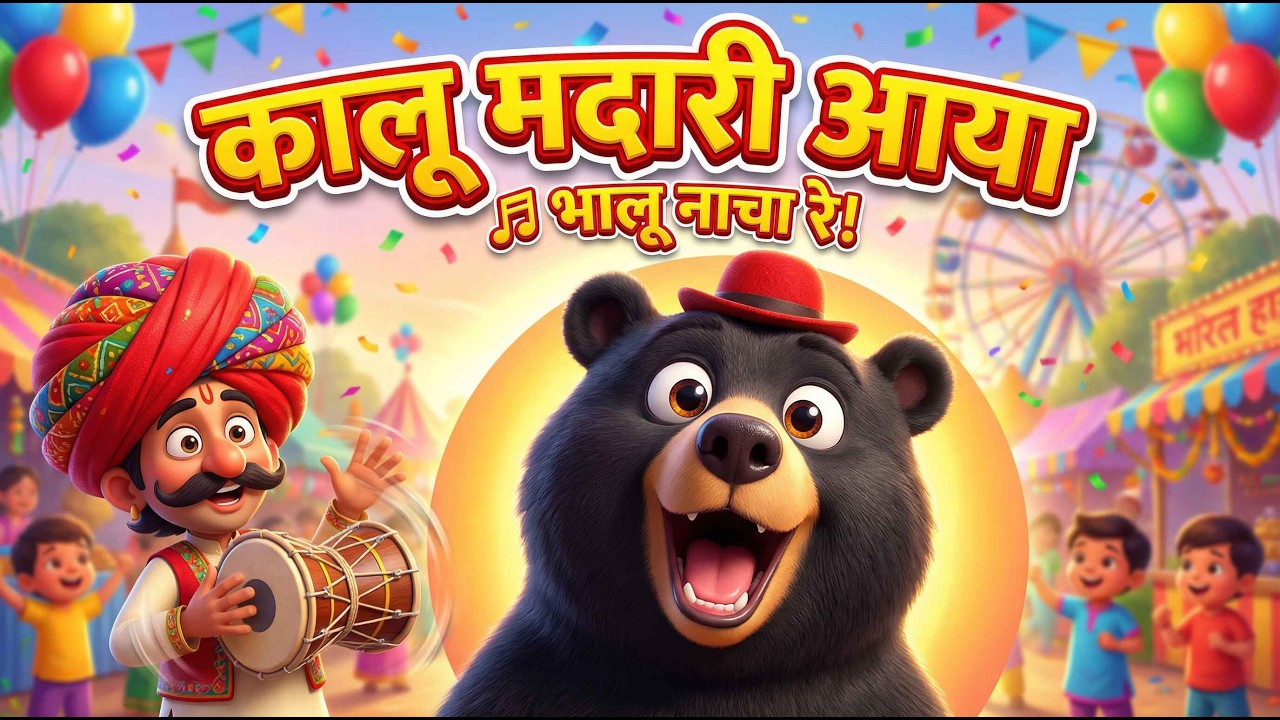 कालू मदारी आया | भालू नाचा डम डम डमरू पर 🐻🎪 | Hindi Kids Rhyme | Nursery Rhymes