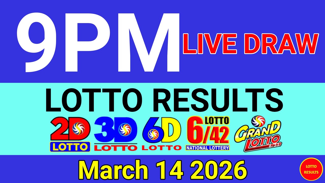 Lotto Result Today 9pm Draw March 14, 2026 Swertres Ez2 PCSO Live Result