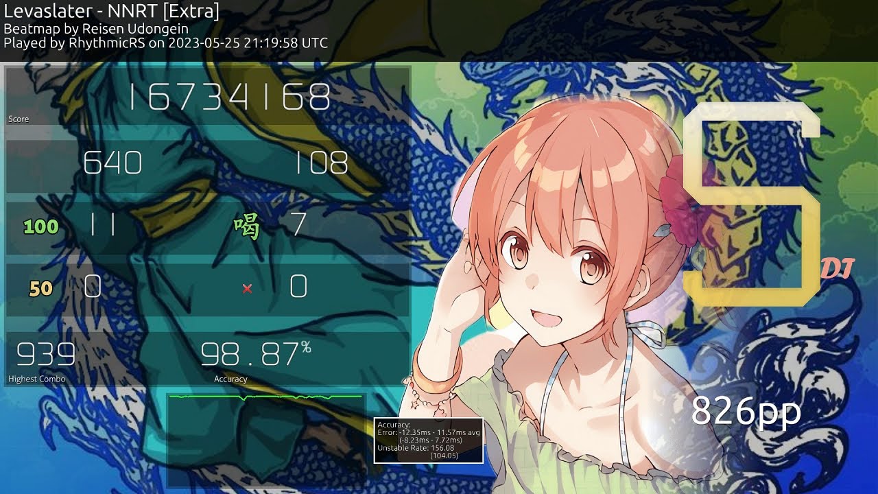 RhythmicRS | Levaslater - NNRT [Extra] DT 98.87% FC 829pp