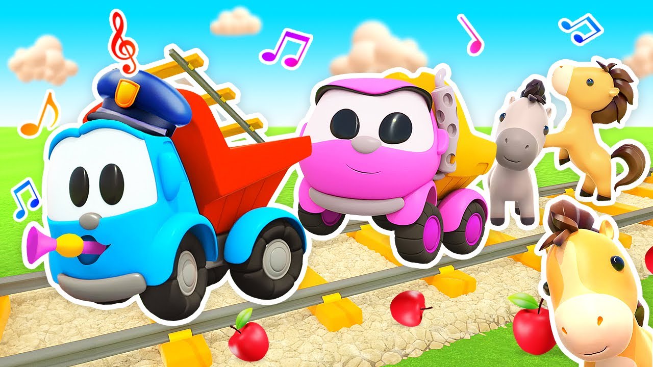 Cante com Léo, o caminhão, e os animais da fazenda! Música infantil animada. Desenhos animados