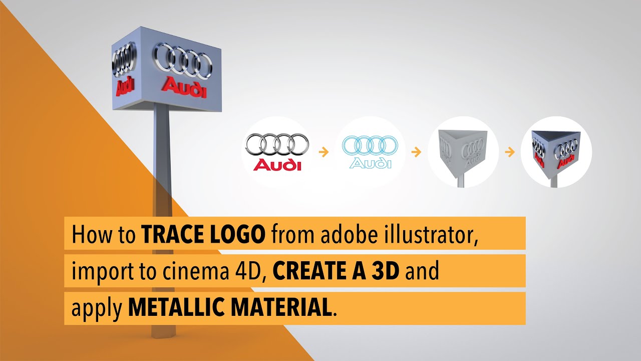 TRACE LOGO from adobe illustrator to cinema 4D to CREATE a 3D | Cinema 4D Tutorial Tips & Tricks