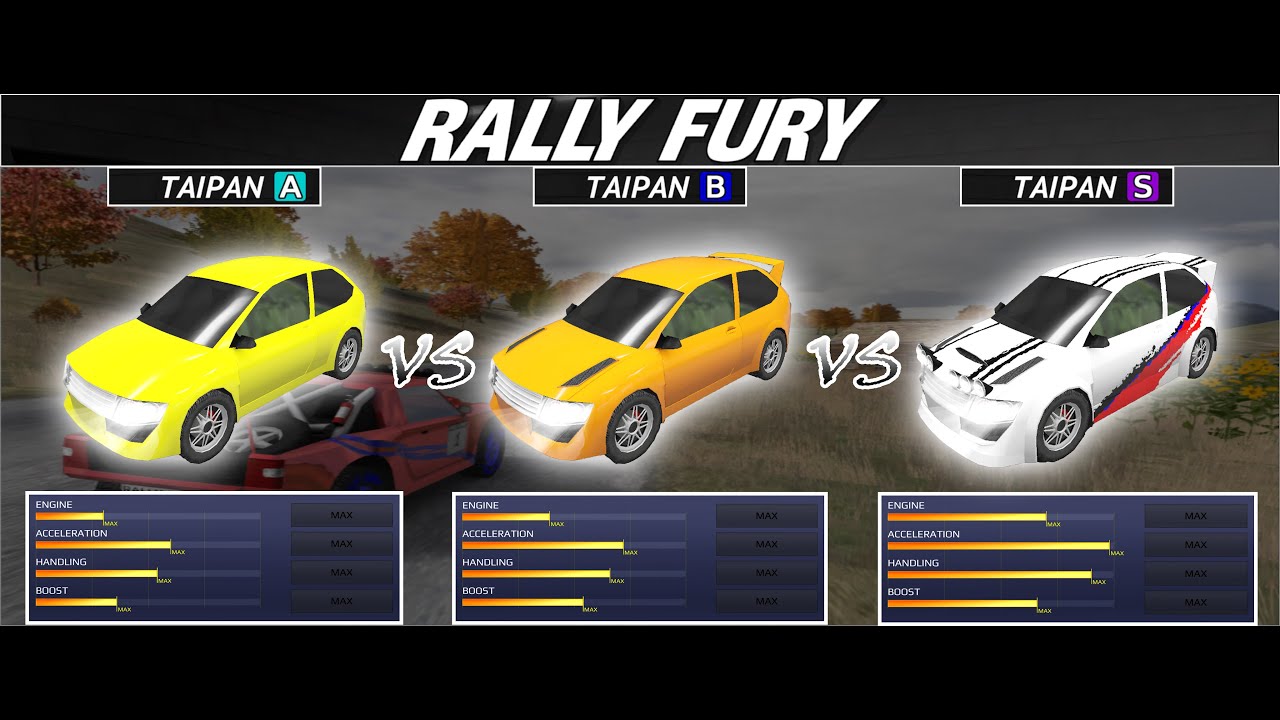 Rally Fury TAIPAN A vs TAIPAN B vs TAIPAN S Test What's the Difference in each Rank!