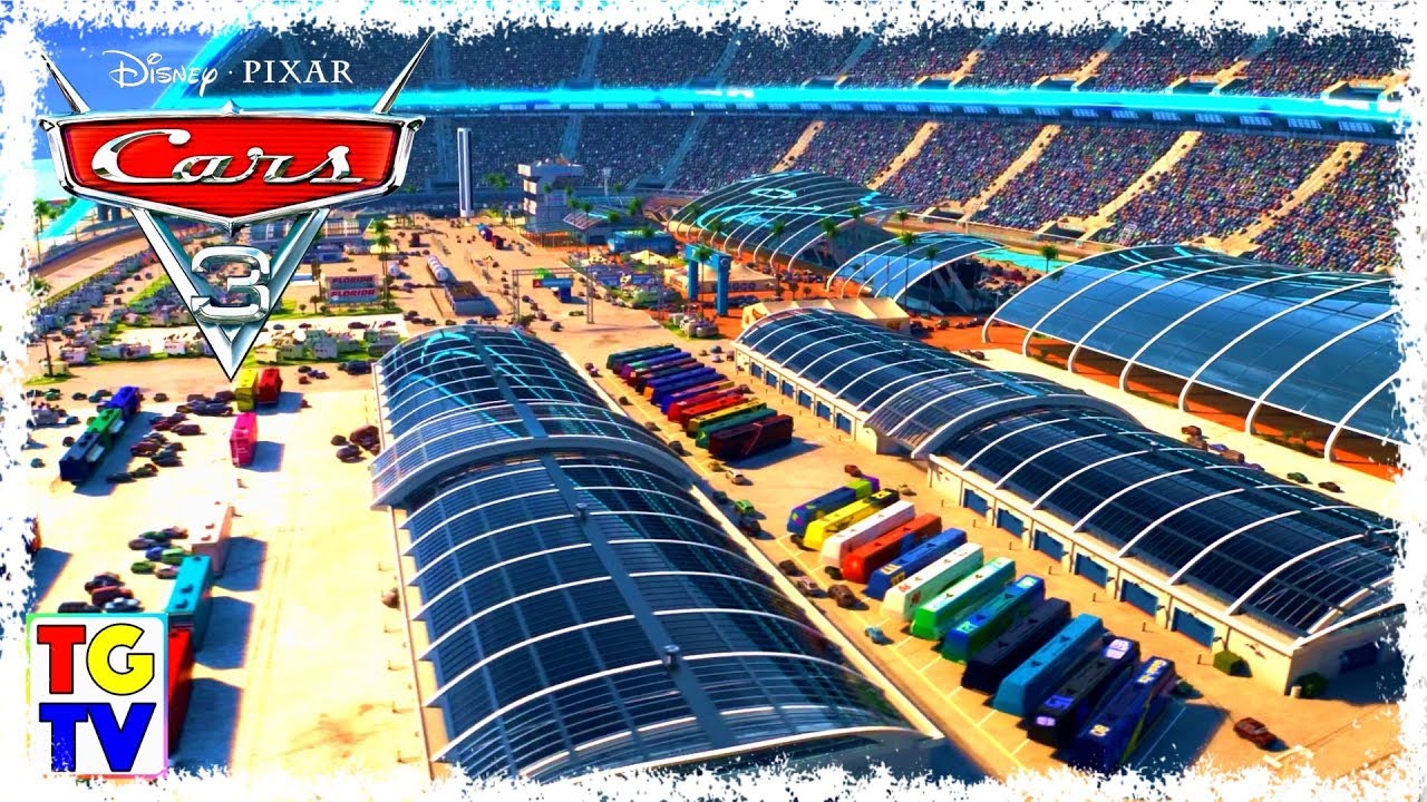 Cars 3 Movie Fly Through Scenes - Thomasville, Florida 500 & Rusteze Racing Center