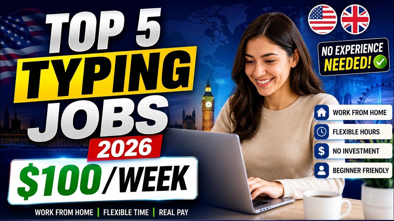 These 5 Legit Typing Jobs For Beginners at Home  (No Degree & Skill Needed) in 2026