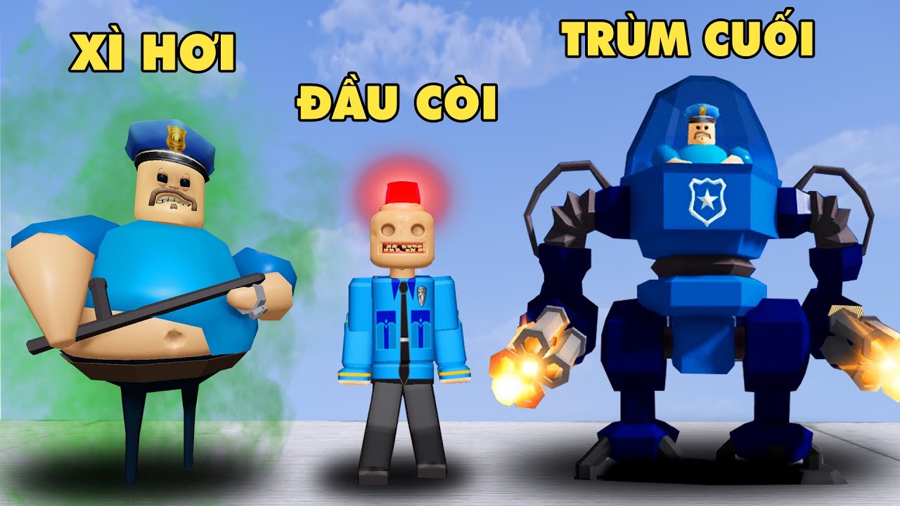 Chạy Trốn Cảnh Sát Đầu Còi Và Cảnh Sát Xì Hơi BARRY Gặp Được Trùm Cuối ROBOT Khổng Lồ Trong ROBLOX