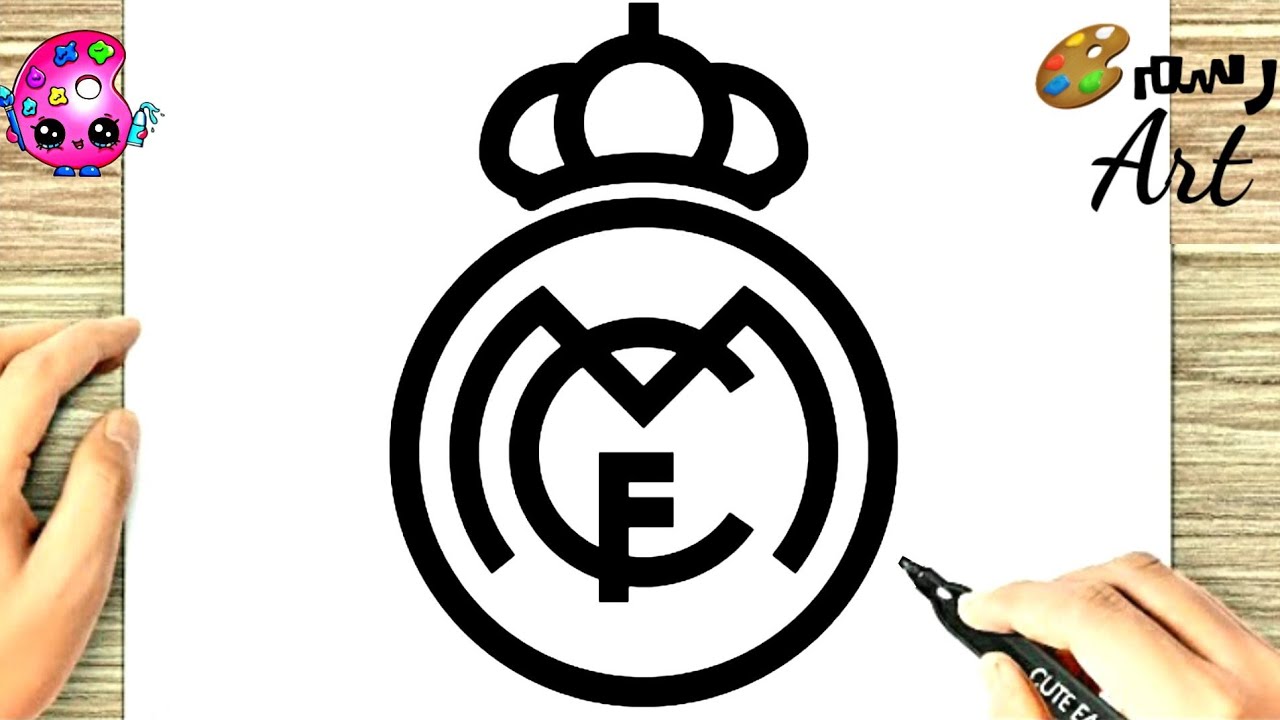 رسم شعار ريال مدريد | رسم سهل | How to  draw the Real Madrid club logo