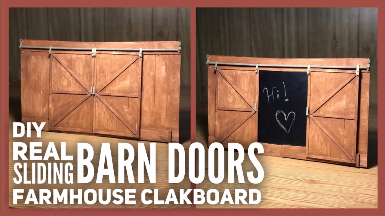 DIY Wood Real Sliding Barn Door Chalkboard Farmhouse Decor - Dollar Tree & Walmart Room Decor