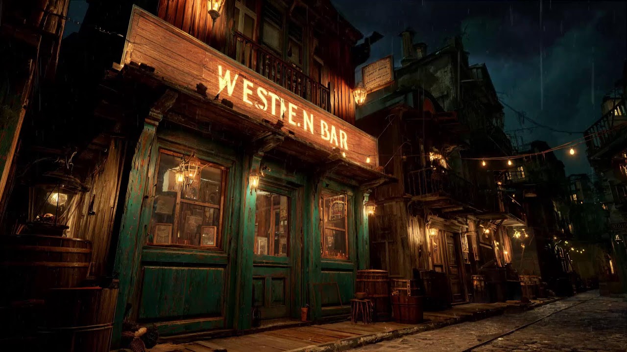 Rainy Western Street • Soft Lofi For Quiet Nights