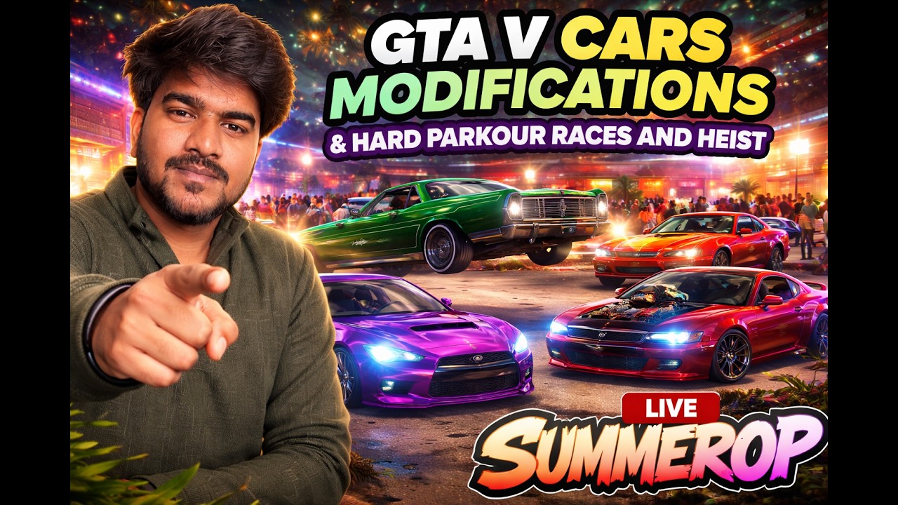 🔴GTA V LIVE HARD PARKOUR RACES AND CARS MODIFICATIONS | Full Gameplay Hindi