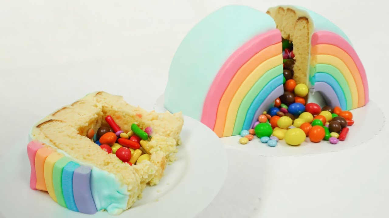Rainbow Piñata Cake selber machen - Buntes Pinata Rezept für den ultimativen Geburtstagskuchen