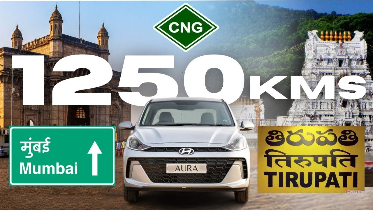 Mumbai to Tirupati Non_ Stop in Hyundai Aura CNG !1250 kms #tirupati #mumbai #hyundai #cng #roadtrip
