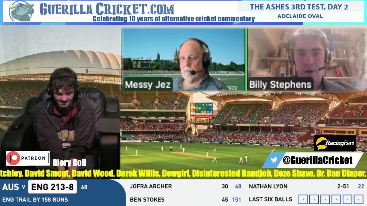 The Ashes,  3rd Test, day 2, Adelaide