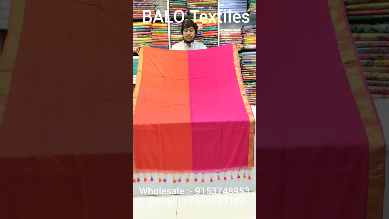 MAL COTTON SAREES 👌👌🔥🔥💯💯BALO TEXTILE #saree #viral #purehandlooms #indianclothes #shortvideo