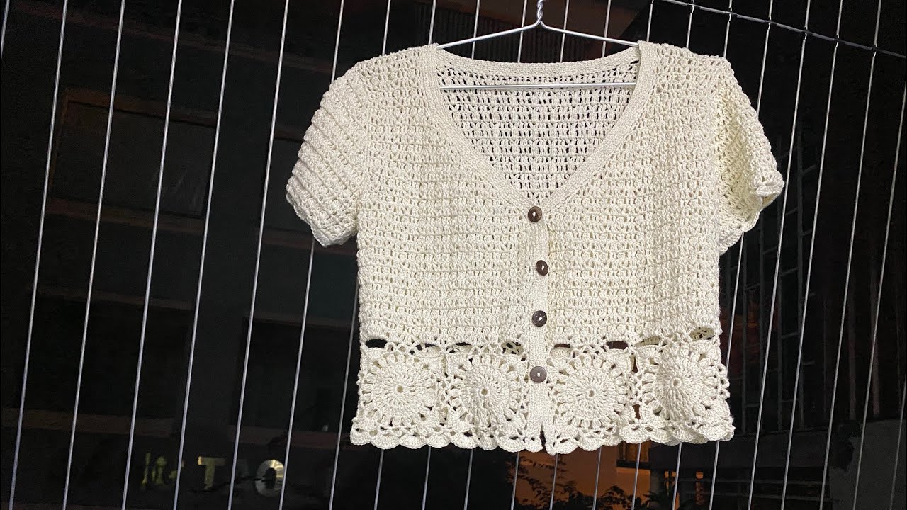 How to crochet a short coat - Part 1/ Móc áo khoác ngắn phần 1
