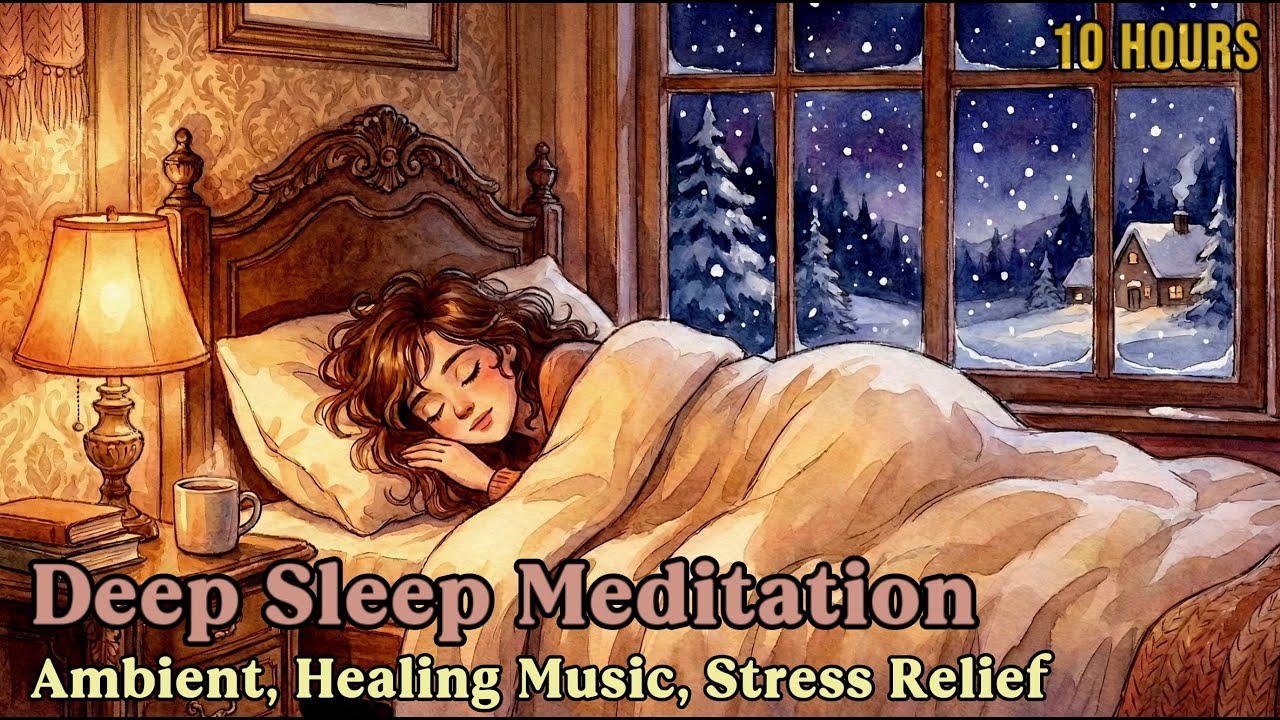 Relaxing Ambient Piano for Deep Sleep & Stress Relief (10 hrs) | #sleepmusic #stressrelief #healing