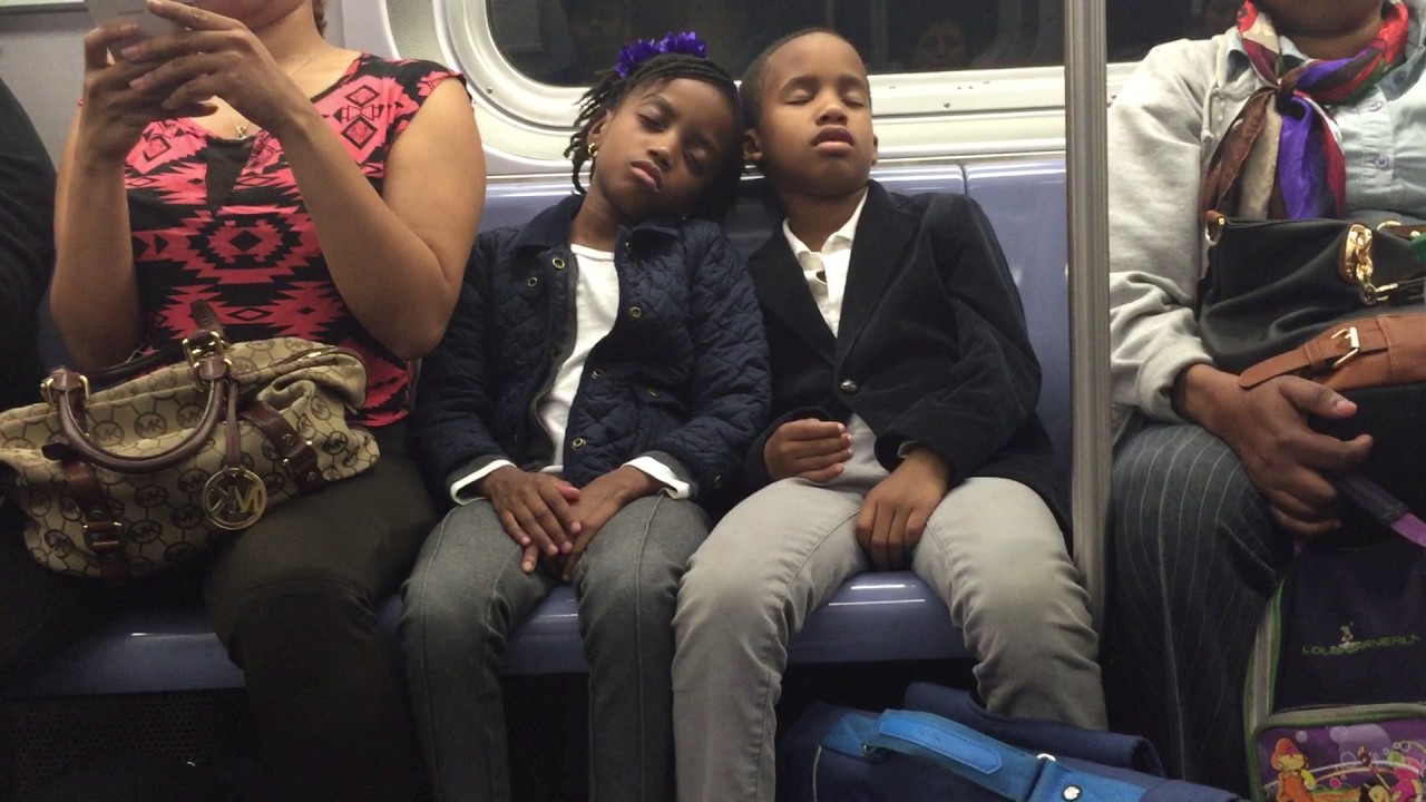 cute kids sleeping in nyc metro #newyork #usa #visitnewyork