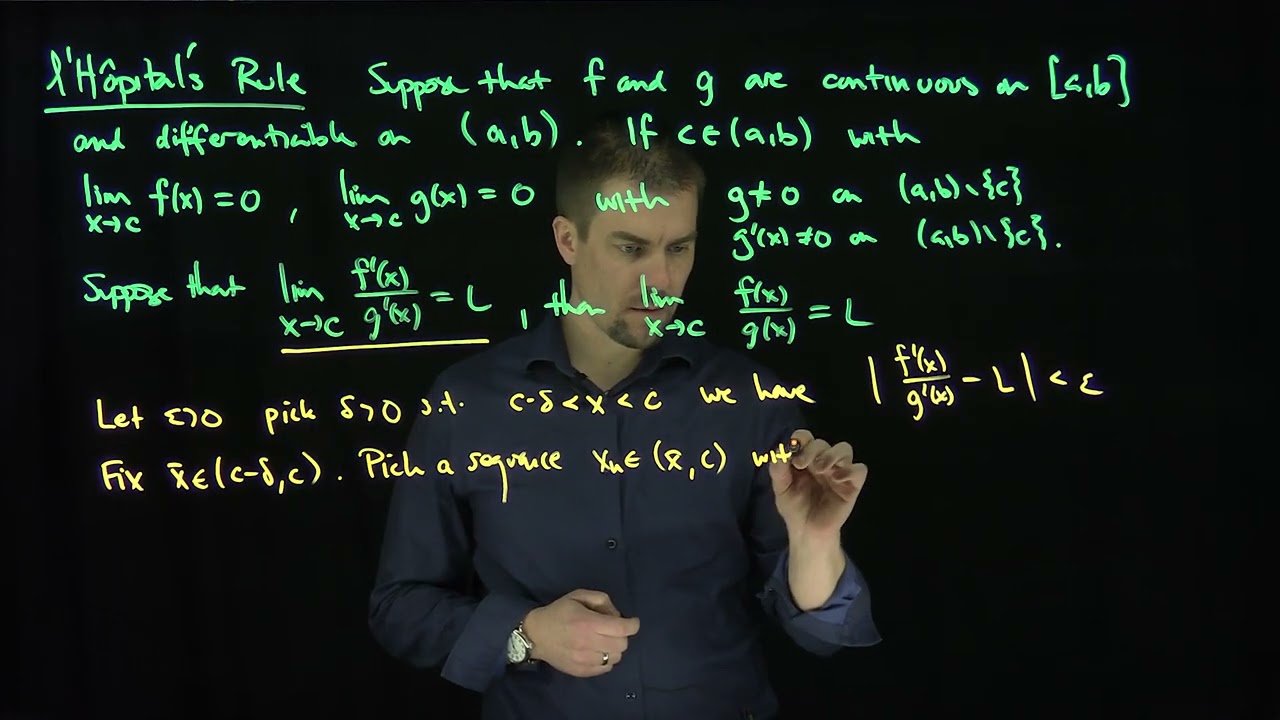 A Proof of One Form of l'Hopital's Rule