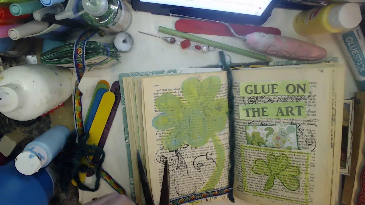 Sat nite painting a bird and books to flip threw and 365 books