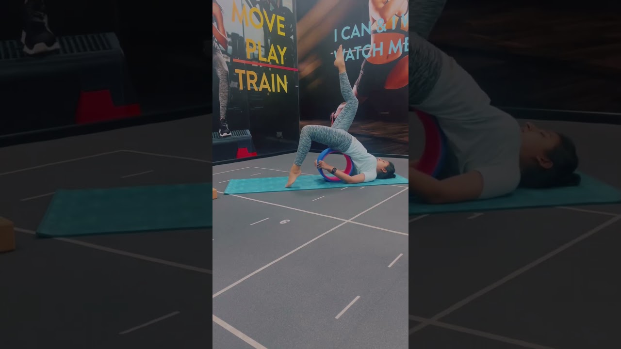 Rolling into a deeper practice with the yoga wheel at Cult.fit Siliguri! 