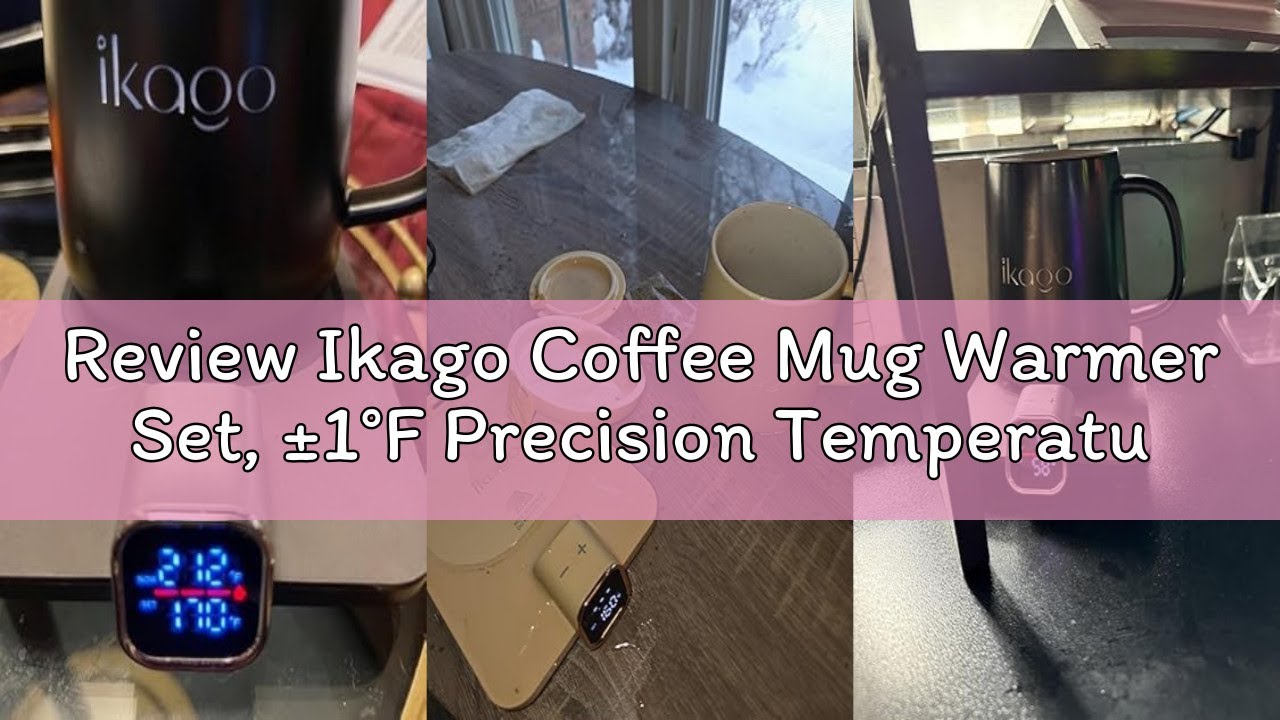 Review Ikago Coffee Mug Warmer Set, ±1°F Precision Temperature Control Smart Heated Mug for Desk, El