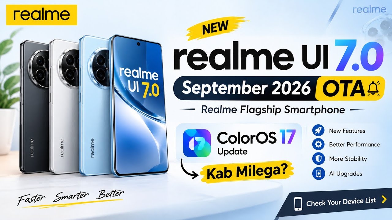 Realme UI 7.0 September 2026 Latest Update | Realme Colour OS 17 Update | New Features 