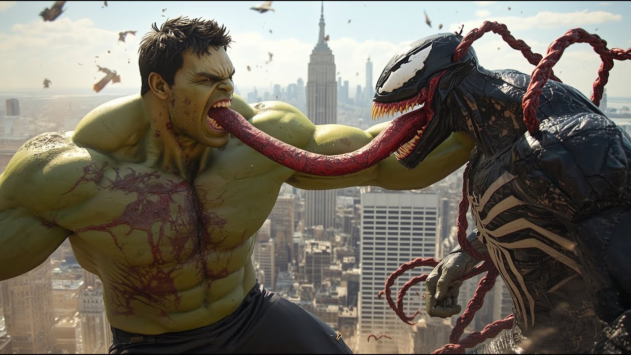 Hulk SMASHES Giant Venom in EPIC 4K Battle! ⚡ Epic City Showdown