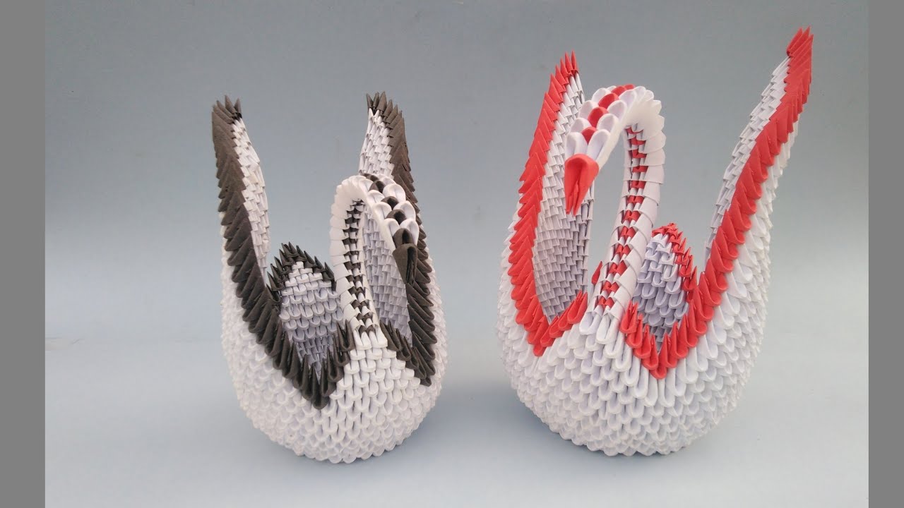 how to make  3d origami swan easy | 3d origami |hathara athe