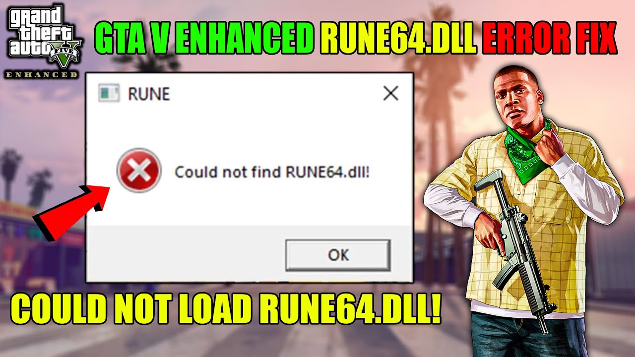Как исправить ошибку GTA V Enhanced RUNE (не удалось найти RUNE64.dll!) ПК🔥
