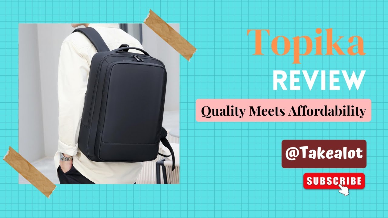 Topika - Laptop Backpack for Men,Waterproof Oxford Black Business Backpacks