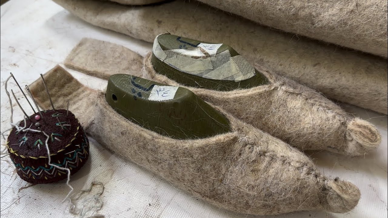 Giweh, felt shoes/ Giweh moulding:How do Iranians make shoes from sheep's wool (felt) ?🐑😍🇮🇷