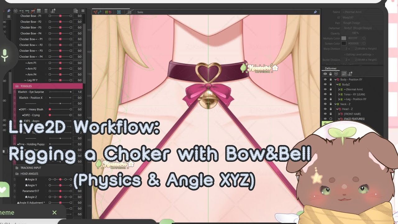 Live2D Workflow: Rigging a Choker with Bow and Bell (Physics & Angle XYZ)