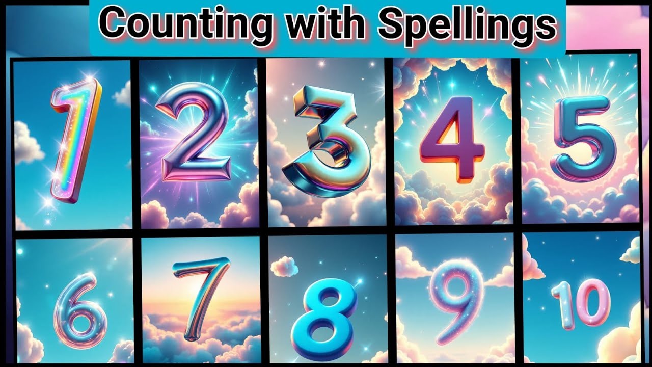 Counting Numbers 1 to 10 with Spellings 🔢 | Fun Learning for Kids | Preschool Math