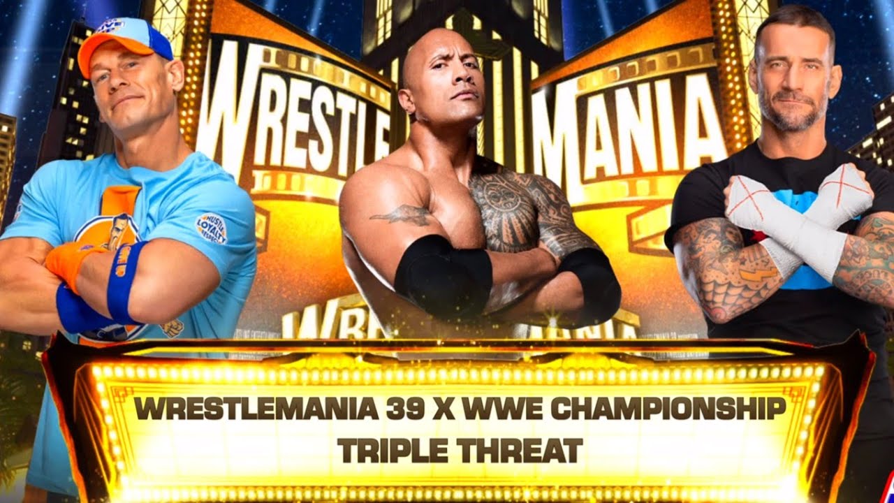 WWE2K24 The Rock VS John Cena VS CM Punk Match Gameplay!