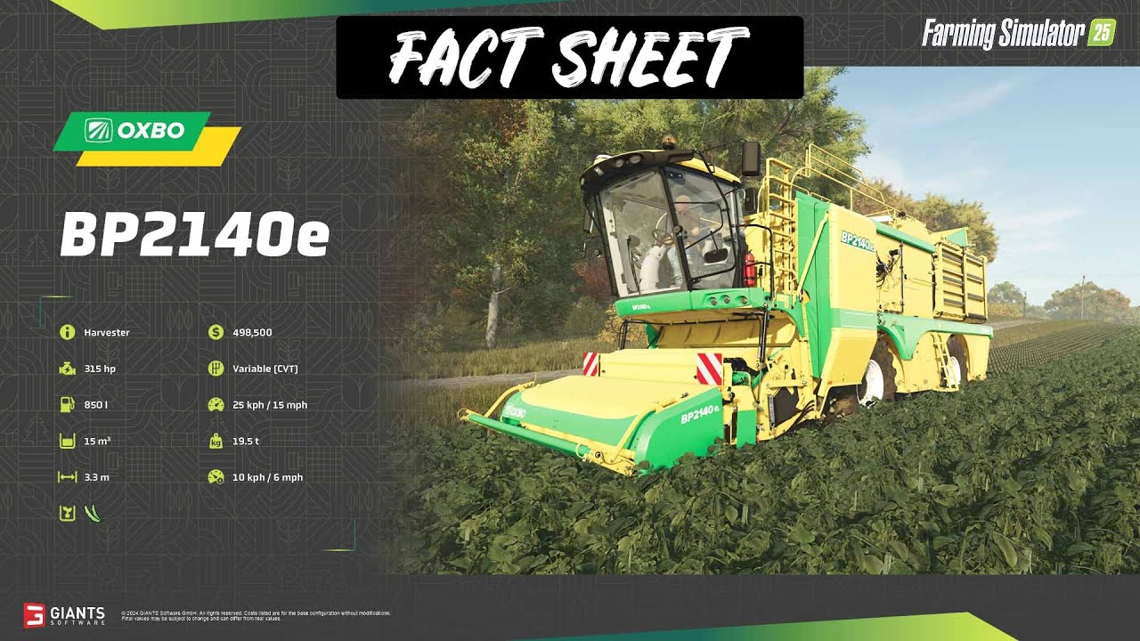 NEW FACT SHEETS for Farming Simulator 25