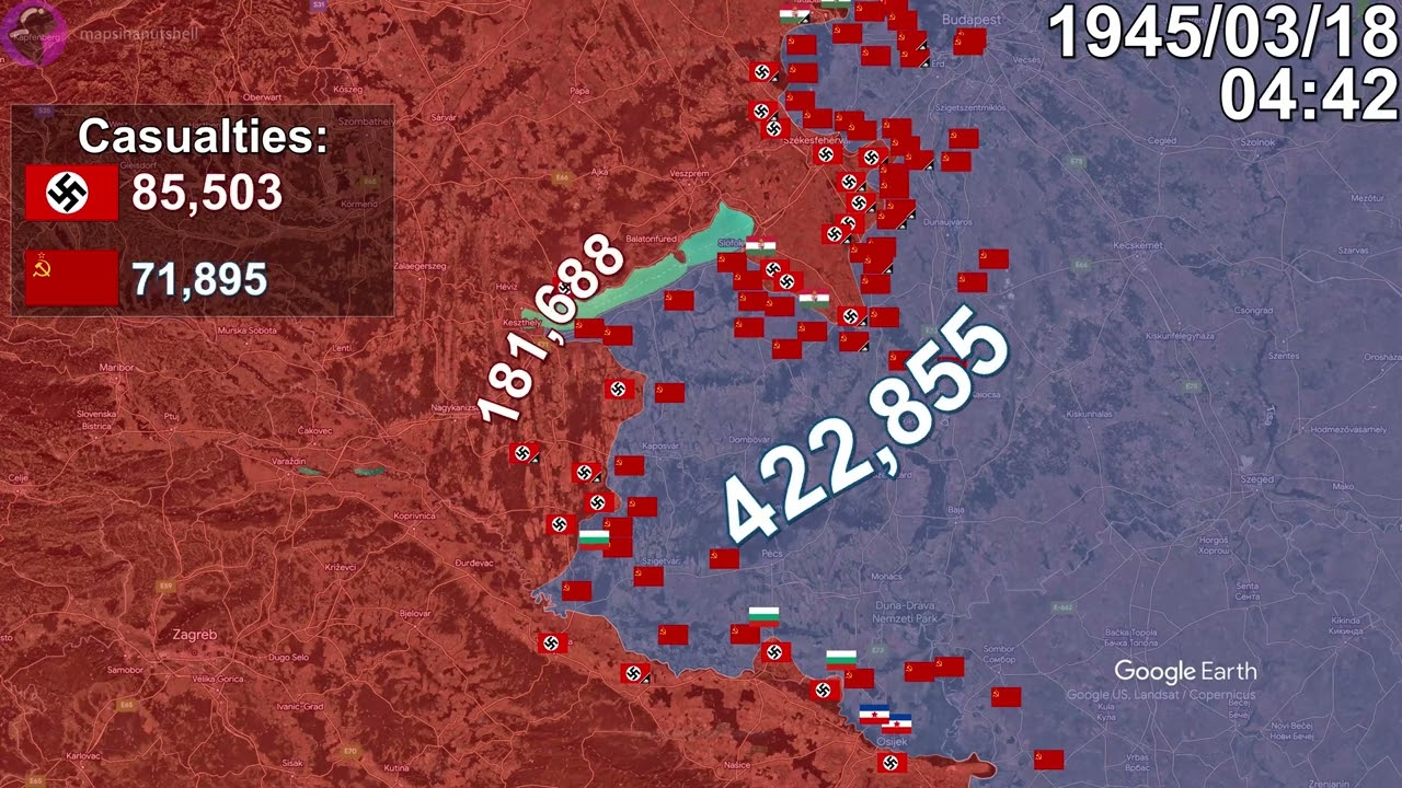 Last Nazi Offensive in 1 minute using Google Earth