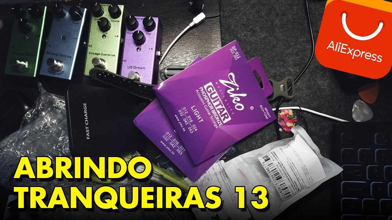 CORDAS DE VIOLÃO A 10 REAIS?? | ABRINDO TRANQUEIRAS DO ALIEXPRESS | PAULINKS 13