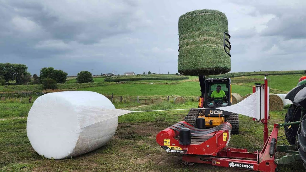 Wrapping Alfalfa Bales Making Haylage